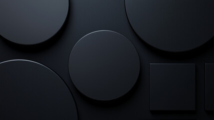 Background image made of circles and squares in black geometric design