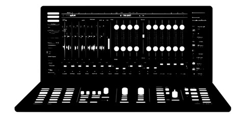 A foley track displayed in a digital audio workstation, ready for mixing with video, Vectorized Art