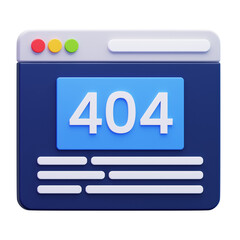 website 404 3d icon illustration