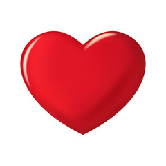 Red heart with reflections, symbol love, Valentine's Day greeting card design elements, realistic vector icon.