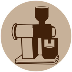 meat grinding machine icon vectors illustration