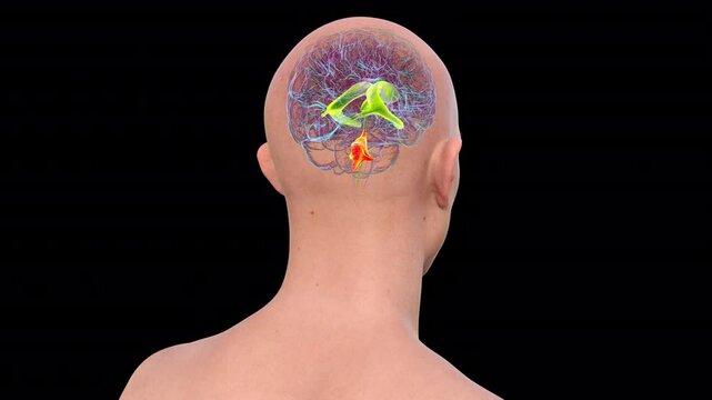 Fourth brain ventricle, animation