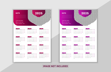 Modern wall calendar template design.
