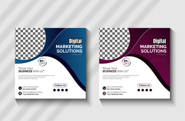 Business Marketing Agency Social Media Post Template.