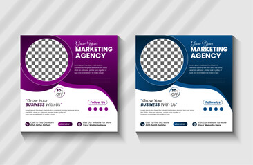 Social media posts and corporate templates for digital marketing agencies.