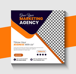 Business Marketing Agency Social Media Post Template.