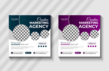 Social media posts and corporate templates for digital marketing agencies.