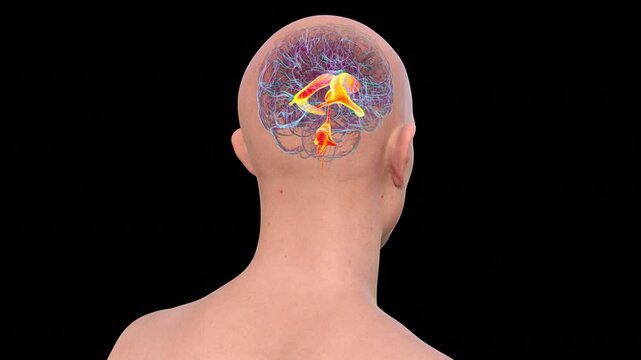 Ventricular system of brain, animation
