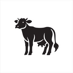 silhouette of a cow