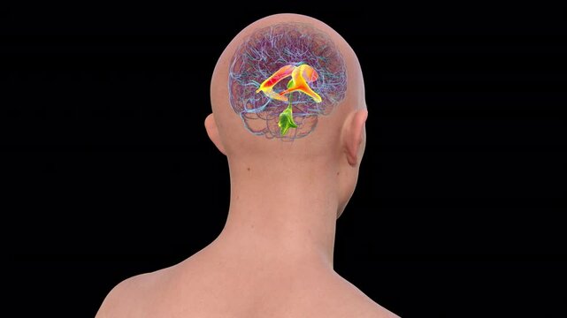 Lateral brain ventricles, animation