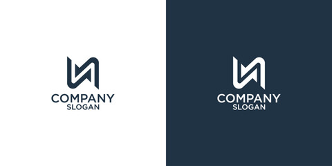 initial n abstract monogram logo design vector