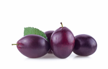 prune or plum isolated on a white background.
