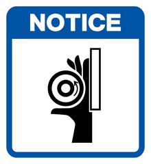 Notice Hand Crush Roller Pinch Point Symbol Sign, Vector Illustration, Isolate On White Background Label .EPS10