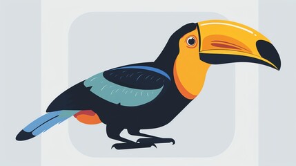 Obraz premium A colorful toucan with a large beak.