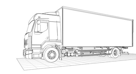 truck sketch graphic symbol 3d illustration © Svjatoslav
