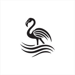 silhouette of a swan