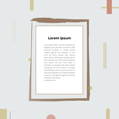 Text frame with different elements vector abstract background art style bright shiny colors, geometric design.