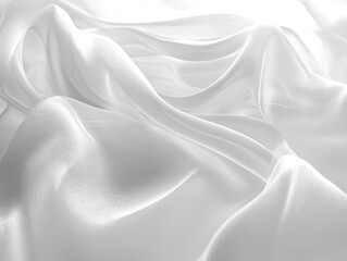 Obraz premium A smooth, flowing white fabric texture creating an elegant and soft appearance.