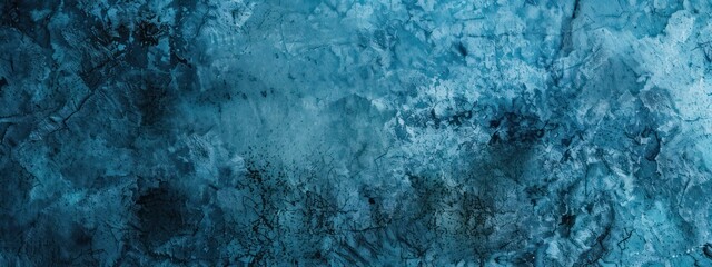 Obraz premium A textured dark ice surface in varying shades of blue evoking a sense of depth and tranquility reminiscent of water or abstract art.