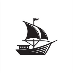 ship on white background