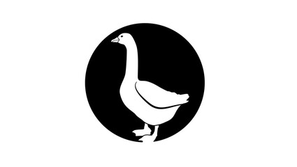 goose emblem, black isolated silhouette