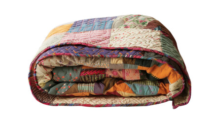Cozy quilt draped elegantly on a bright background adding warmth and color to any space