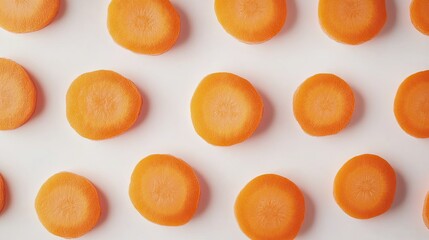 Whole and sliced carrots placed together on a clean white background, highlighting their natural shapes.