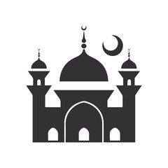 Mosque vector Illustration, white background, creative design.