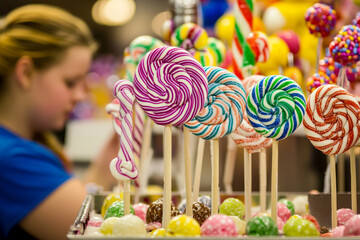 Working in a candy factory making colorful treats
