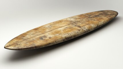 Obraz premium Weathered vintage surfboard on white background.