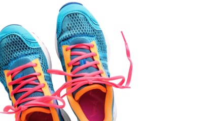 Colorful running shoes with vibrant laces ready for an energetic workout