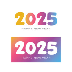 2025 new year. 2025 New Year numbers with gradient colorful banner.