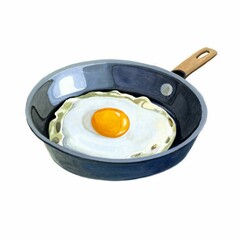 Illustration of a frying pan with an egg