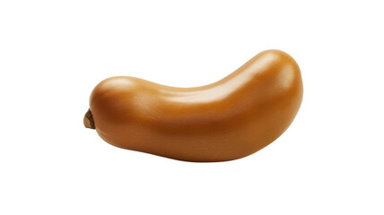 Unique brown squash resting on vibrant yellow background, showcasing its smooth texture and distinctive shape in artistic rendition