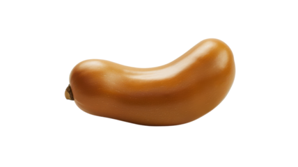 Unique brown squash resting on vibrant yellow background, showcasing its smooth texture and distinctive shape in artistic rendition