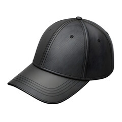 Black canvas fabric cap isolated on white background