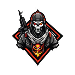 Design a futuristic, edgy logo for a cutting-edge gaming company.  Incorporate sharp lines and a bold color palette.