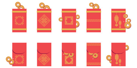 Red Envelope (Angpao) Flat Illustration for Festivals