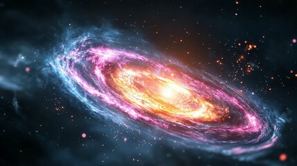 Obraz premium background concept. Vivid swirling galaxy in deep space.