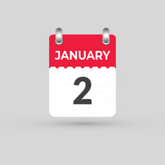 January 2 calendar Date Month icon