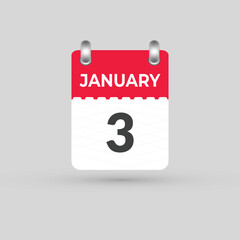January 3 calendar Date Month icon