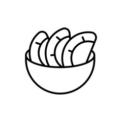 Pasties outline icons, minimalist vector illustration ,simple transparent graphic element .Isolated on white background