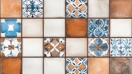 Rustic Mediterranean Tile Pattern Design for Home Decor