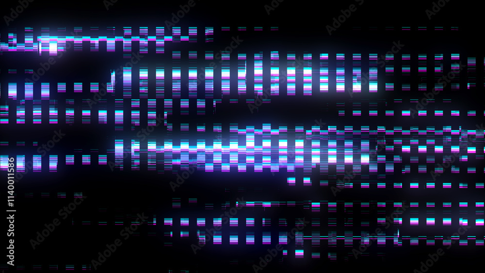 Poster Abstract glitch background. Digital damage backdrop with noise effect. Error texture. Computer virus. Corrupted code. 3d rendering.