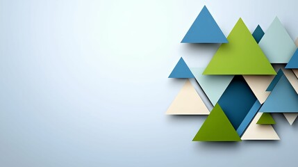 background concept. Colorful geometric triangles arranged on a light background, creating a modern design.