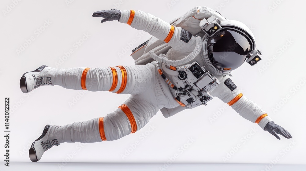 Poster An astronaut in a spacesuit appears to float in zero gravity against a plain background.
