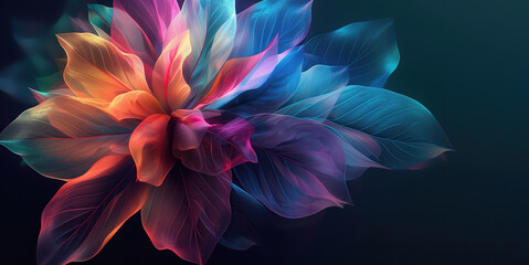 Fototapeta premium Bright and Vibrant Abstract Flower Design. Generative AI