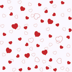 Abstract pattern with red heart on white