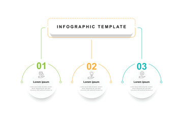 3 step model diagram infographic suitable for workflow, business information, presentation and web graphic design