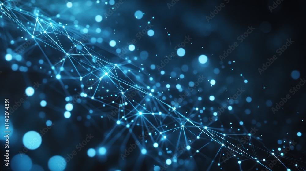 Aufkleber abstract digital background showcasing interconnected lines and glowing dots.